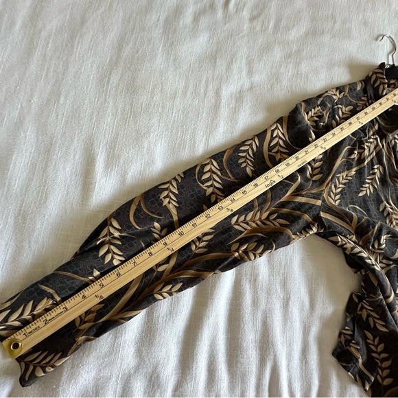 Vtg Maggie McNaughton Shirt Womens 2X 100% Silk Leaf Print Button Up Old Money - Picture 5 of 8